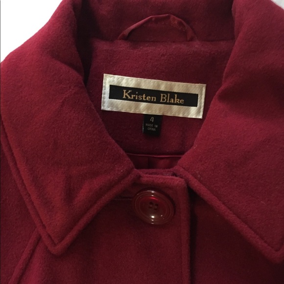 Red/Merlot Wool Coat - Picture 3 of 8